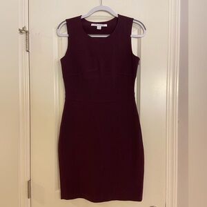 DIANE Von Furstenberg Dress SZ 6 Fitted Bodycon Plum Purple  Sleeveless